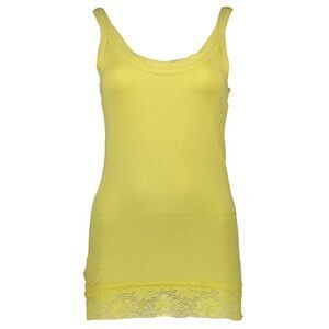 Silvian Heach Lace Trim Tank Top Women Yellow Tops & T-Shirts